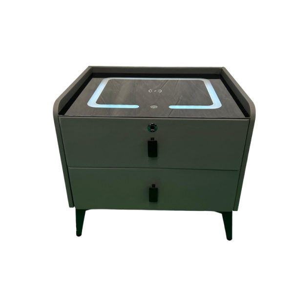 Velador Smart Edge 2 Cajones Gris Oscuro Glm17